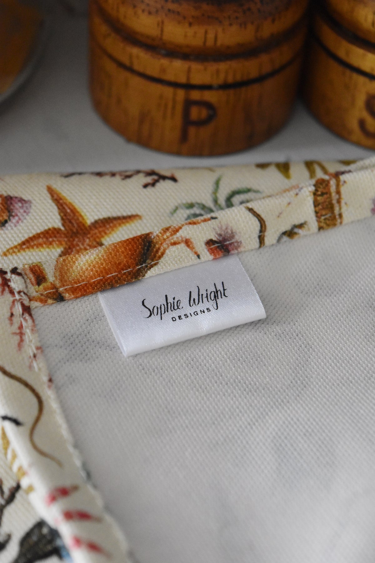 Organic Cotton Cream Rockpool Tea Towel