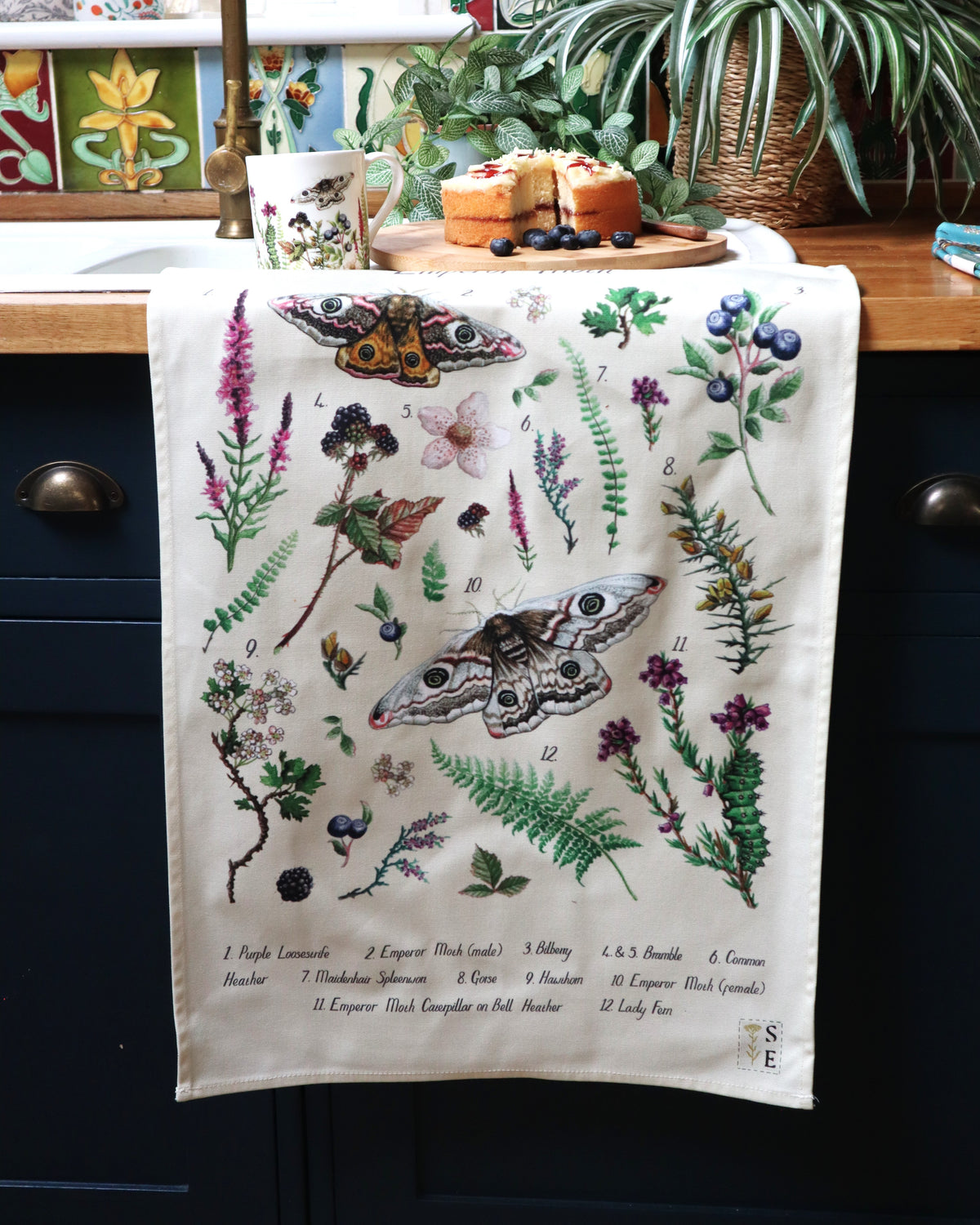 Emperor Moth ID Tea Towel