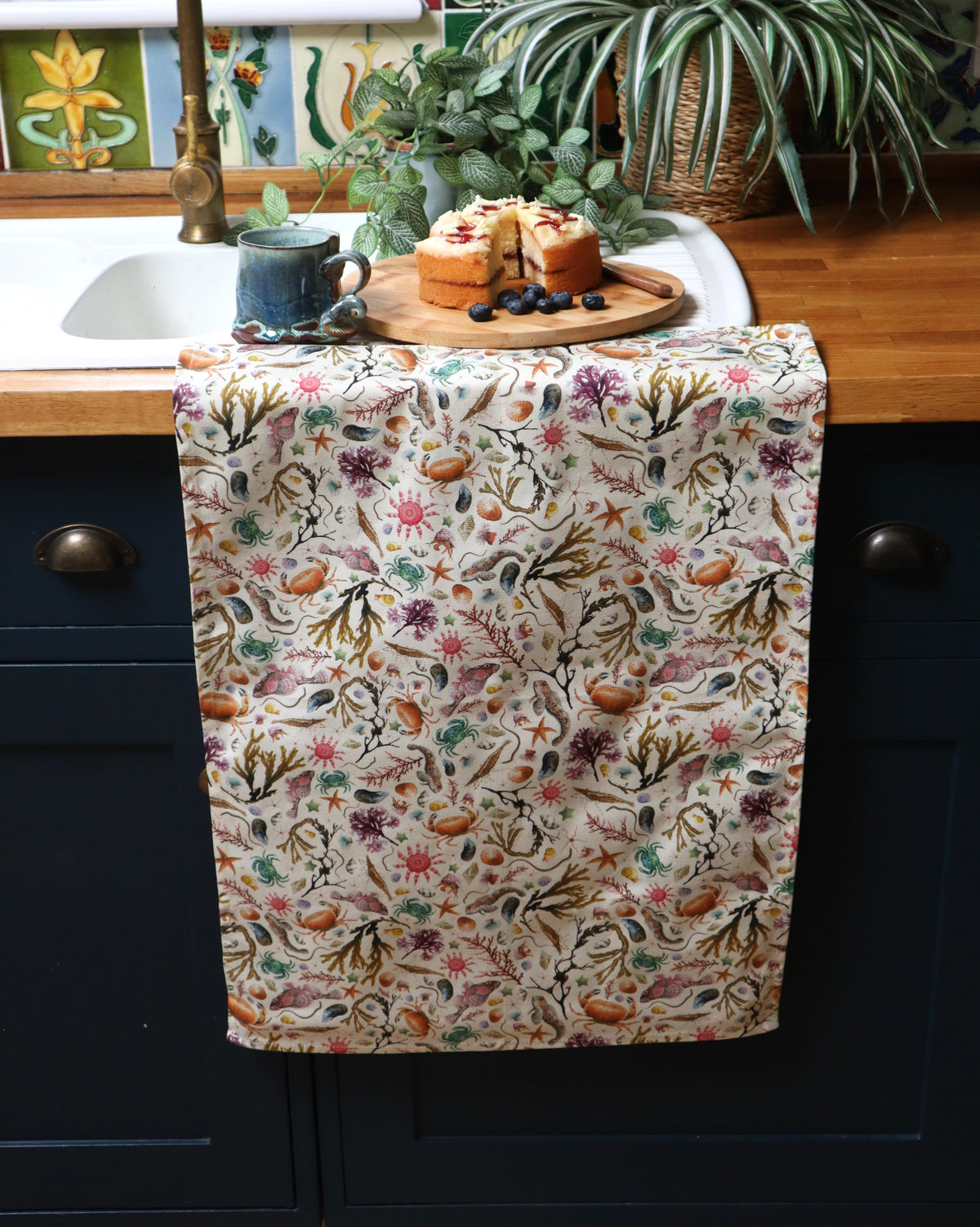 Organic Cotton Rockpool Tea Towel