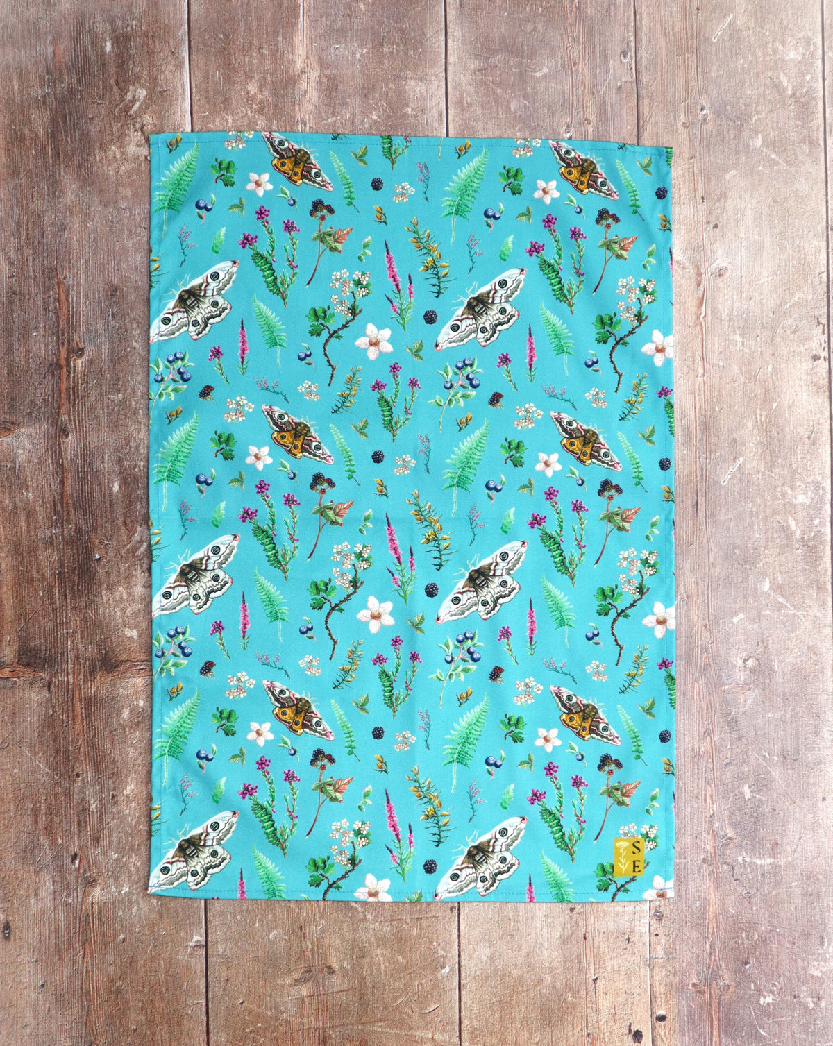 Emperor Moth Pattern Tea Towel